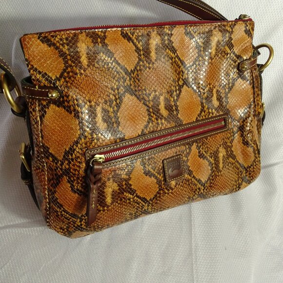 Dooney & Burke Brown Python Reptile Hobo Shoulder Bag - Picture 4 of 9